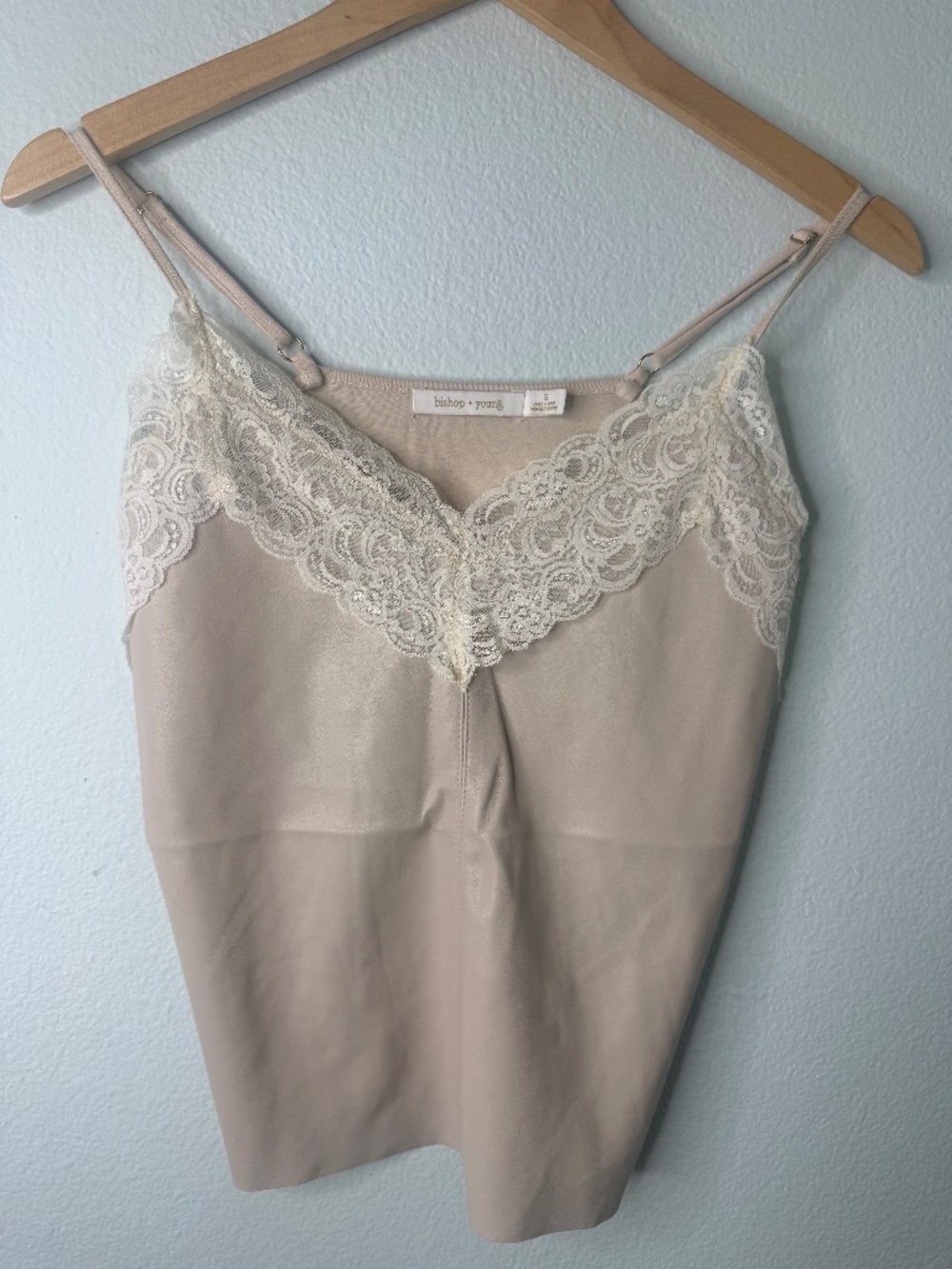 Bishop + Young Leather and Lace Tank Camisole